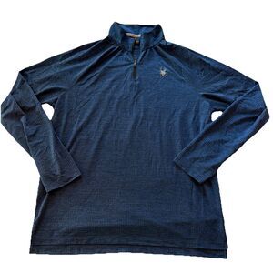 Spyder Active Quarter Zip Pullover Shirt Mens Size Large Navy Heather athletic